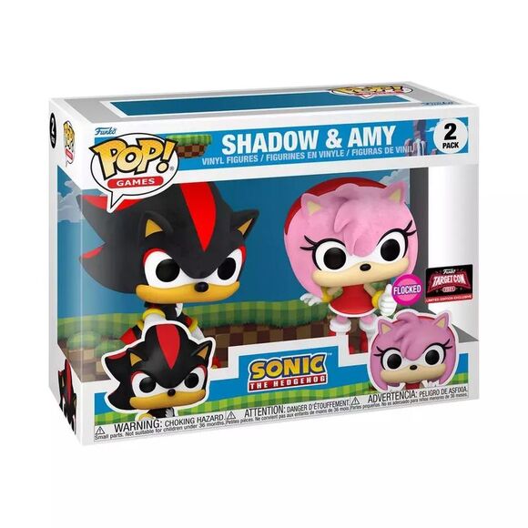 Funko Pop Games Sonic The Hedgehog Shadow & Amy Rosa Vinyl Figures 2pk - Picture 3 of 5